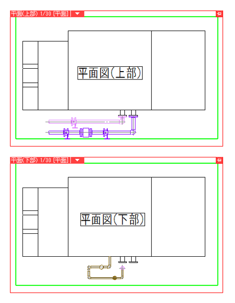 上部と下部平面